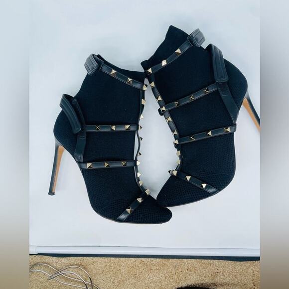 Valentino Garavani Black leather Rockstud Sock Ankle booties EU 39.5 - Picture 11 of 16